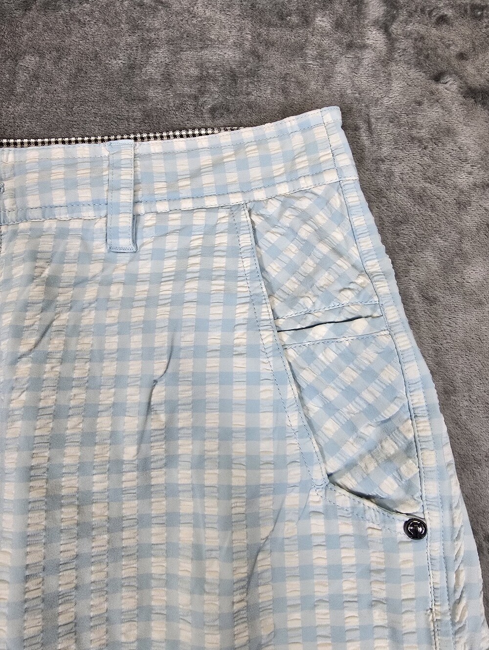 Lululemon Seersucker Performance Shorts Size 34 Blue - Picture 2 of 6